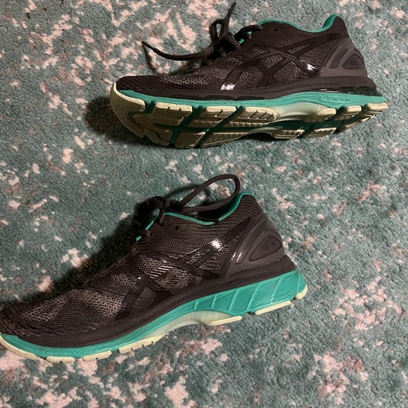 ASICS Gel nimbus 19 grey women’s 7.5 teal running shoes - Picture 4 of 5